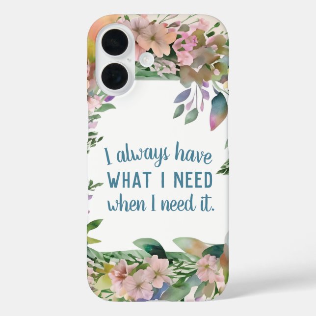 Inspirationssatz Gesetz der Anziehung Motivierend iPhone 16 Hülle (Rückseite)