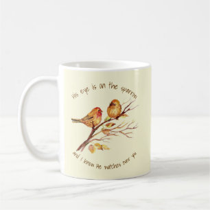 Inspirationssatz Sein Auge ist auf dem Sparrow, Kaffeetasse