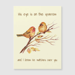 Inspirationssatz Sein Auge ist auf dem Sparrow, Magnetkarte