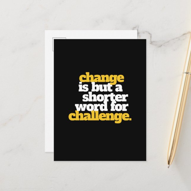 Inspirationssätze ändern und herausfordern postkarte (Vorderseite/Rückseite Beispiel)