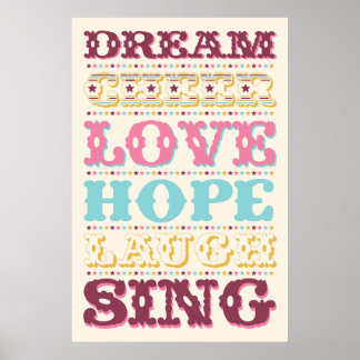 Inspirationssätze/ Träume/ Liebe/ Hope Poster
