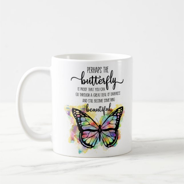 Inspirationsschmetterlingsfarbe Kaffeetasse (Links)