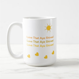 Inspirationssonde strahlende Herzen und Liebe, gel Kaffeetasse