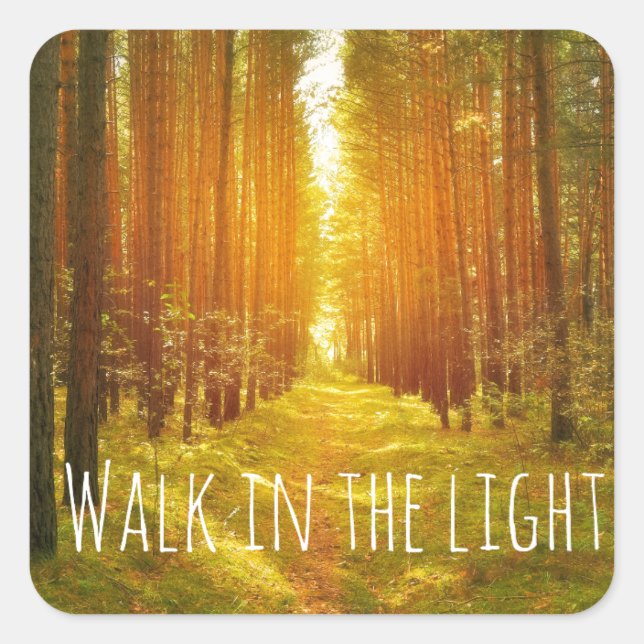 Inspirationsspaziergang in der Lichtbibel-Verse Quadratischer Aufkleber (Vorderseite)