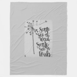 Inspirationssprache mit einem Löwenzahn - Unkraut/ Fleecedecke