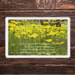 Inspirationsstimmung Gebet Gelbe Blumen Acryl Tablett
