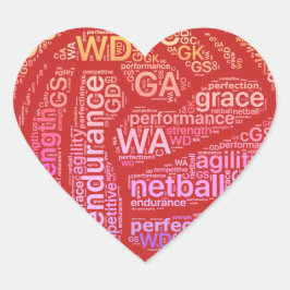Inspirationssynchrone Netzballpositionen Herzdesig Herz-Aufkleber
