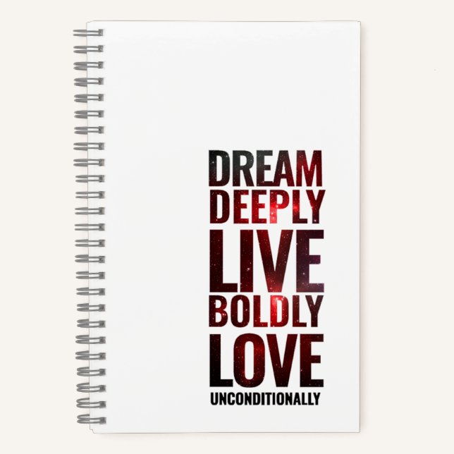 Inspirationstraum Tief leben mutig ... Notizbuch (Vorderseite)