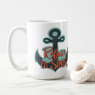 Inspirationsverweigerung zum Versinken der Ankerin Kaffeetasse