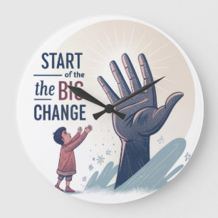 Inspirationswall Art Motivierend Zitat-Poster Große Wanduhr