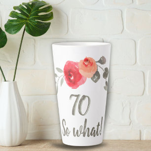 Inspirationswasserfarbe 70. Geburtstagsflorale Milchtasse