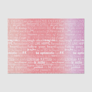 Inspirationswörter Pfirsichrosa Ombre Seidenpapier