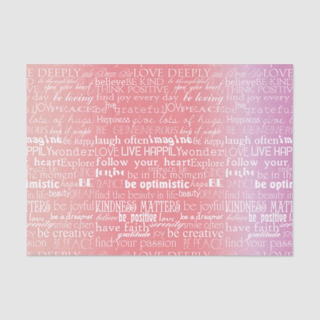 Inspirationswörter Pfirsichrosa Ombre Seidenpapier (Vorderseite)