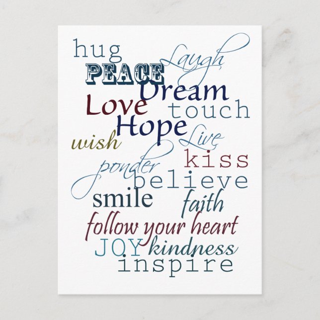 Inspirationswörter Postkarte (Vorderseite)