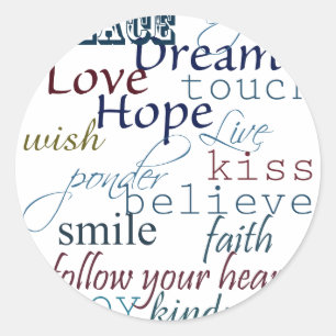 Inspirationswörter Runder Aufkleber