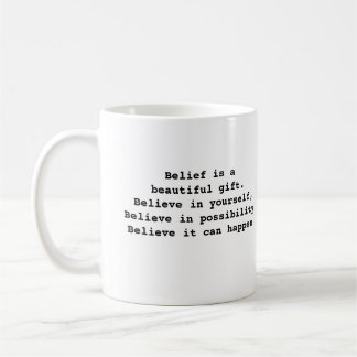 Inspirationswörter Tasse über das Glauben