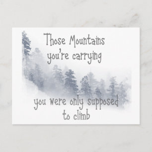 Inspirationsziffer für die Berge, die Sie tragen Postkarte