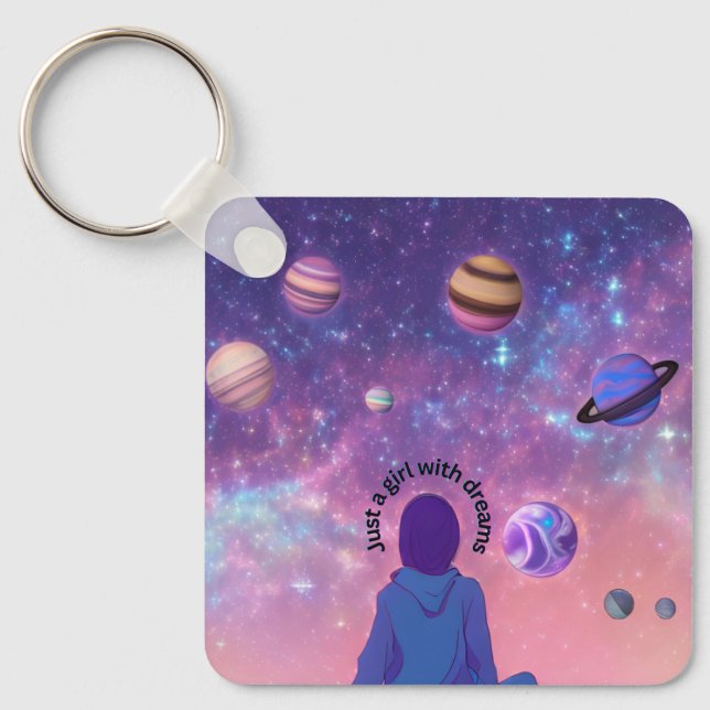 Inspirationsziffer, Galaxie-Thema, Ästhetik Schlüsselanhänger (Vorderseite)