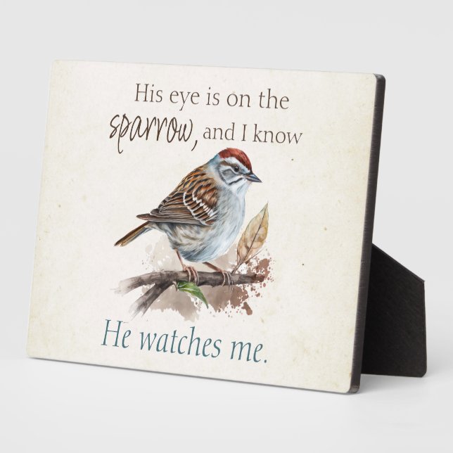 Inspirationsziffer: Sein Auge ist am Sparrow Fotoplatte (Seite)