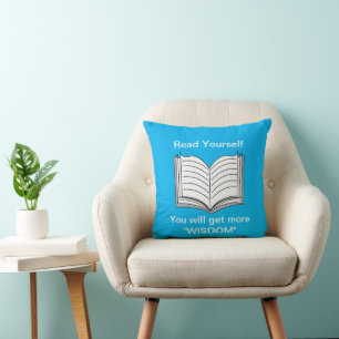 Inspirationszitat für sich selbst lesen kissen