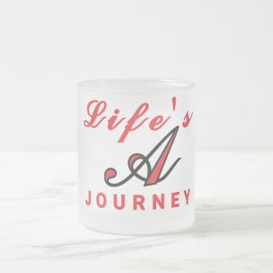 Inspirative Tasse aus Milchglas "Das Leben ist ein