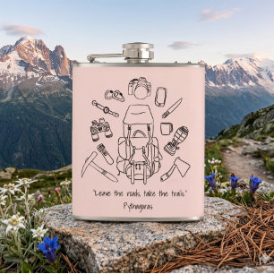 Inspirative Wander-Flasche mit Vinyl-Ummantelung Flachmann