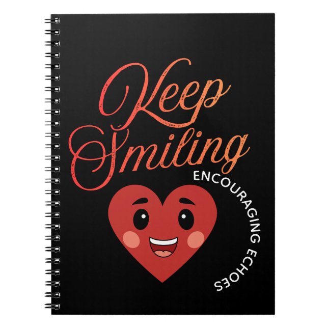 Inspiratives Notizbuch 'Keep Smiling' Notizblock (Vorderseite)