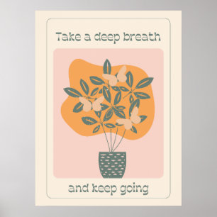 Inspiratives Schmetterling-Pflanzenposter Poster