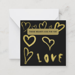 *~ Inspire AP62 Freundlichkeit goldene HERZEN Not Mitteilungskarte