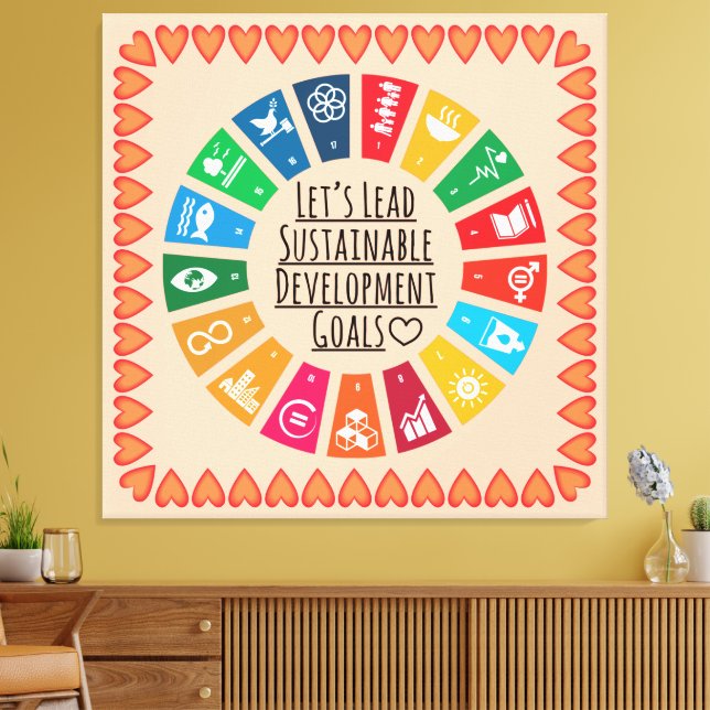 Inspire Change & Sustainability Goals Elegant Art Leinwanddruck (Insitu (Wohnzimmer))