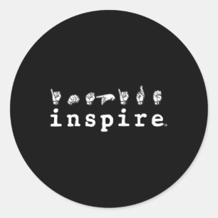 Inspire Marke Asl Amerikanische Gebärdensprache Ge Runder Aufkleber