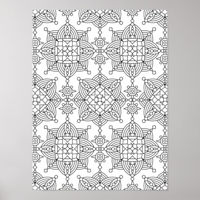 Inspired Tribal Artsy Pattern 2 Poster (Vorne)
