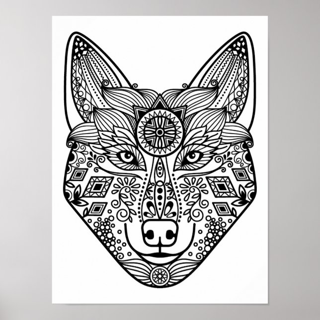 Inspired Wolf Head 2 Poster (Vorne)
