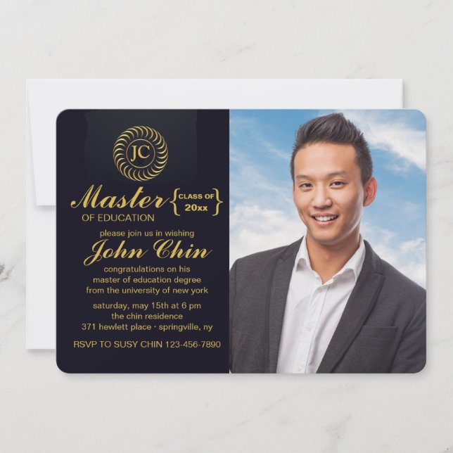 Inspirée Photo Graduation Party Invitation (Devant)