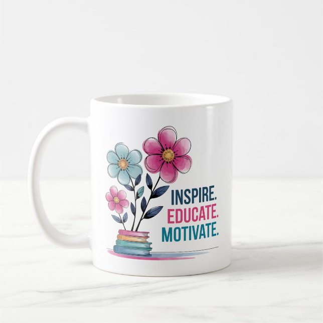 Inspirer Éduquer Motiver Mug | Teacher Coffee Cup (Gauche)