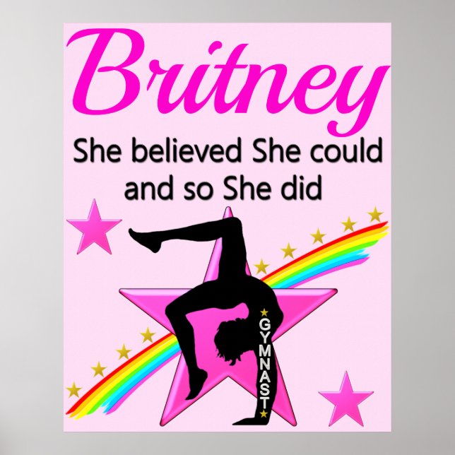 INSPIRER PERSONNALISÉ GYMNASTICS POSTER DE FILLE (Devant)