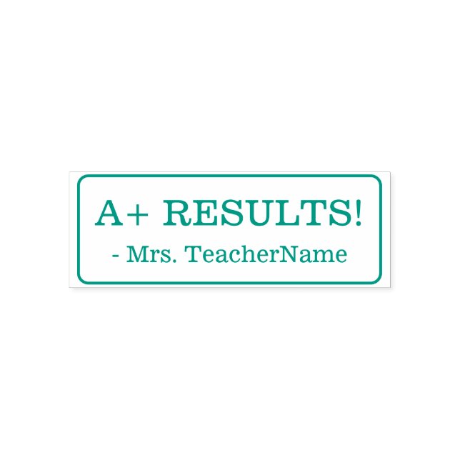 Inspirier "A+-ERGEBNISSE!" Lehrerin Rubber Briefma Permastempel (Design)