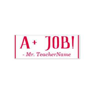 Inspirier "A+ JOB!" Briefmarke zu Gummi Permastempel
