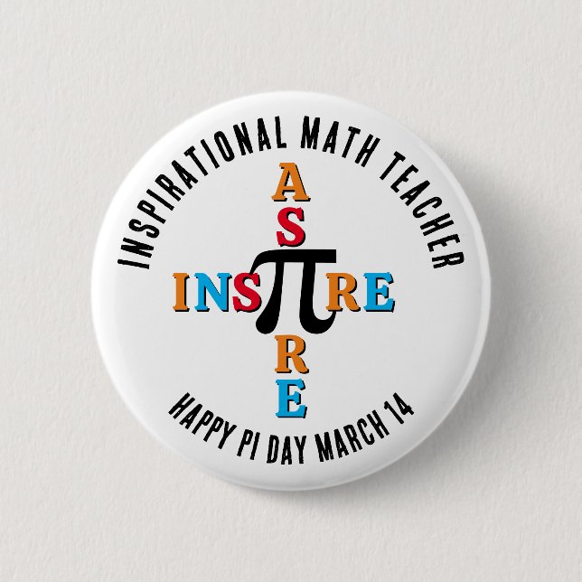 INSPIRIER ASPIRE Math Teacher Happy Pi Day Button (Vorderseite)