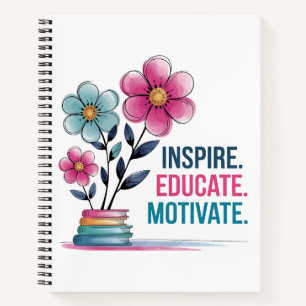 Inspirier Educate Motivate Notebook   Geschenk für Notizbuch