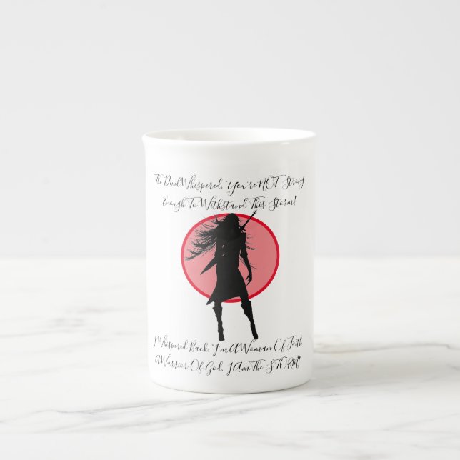 INSPIRIER FAITHFUL VIKING WARRIOR CHICK QUOTE PINK PROZELLANTASSE (Vorderseite)