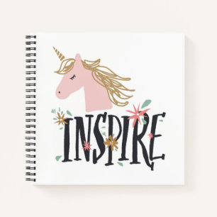 Inspirier   Gold Mane Unicorn Notizbuch