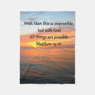 INSPIRIER MATTHEW 19:26 SONNENDESIGN FLEECEDECKE