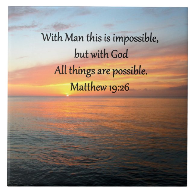 INSPIRIER MATTHEW 19:26 SONNENDESIGN FLIESE (Vorderseite)