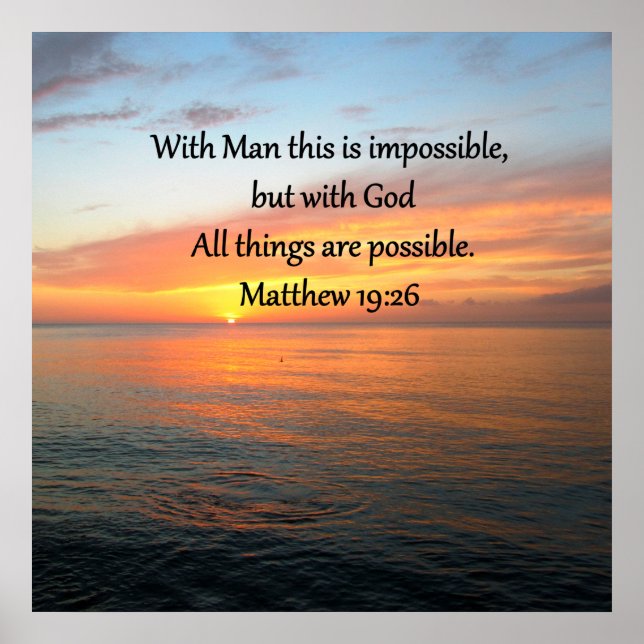 INSPIRIER MATTHEW 19:26 SONNENDESIGN POSTER (Vorne)