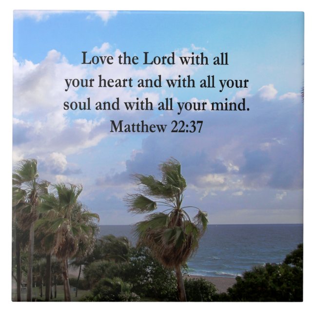 INSPIRIER MATTHEW 22:37 SCRIPTURE VERSE FLIESE (Vorderseite)