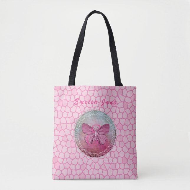 Inspirier 'Werden Sie die Veränderung' Pink Butter Tasche (Vorderseite)