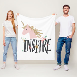 Inspirieren Sie GoldmähneUnicorn Fleecedecke