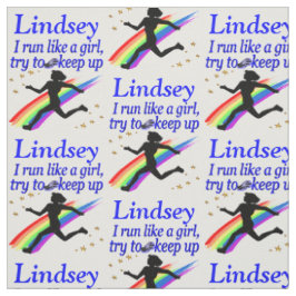 INSPIRIEREND BLAUE RUNNER GIRL PERSONALISIERT FABR STOFF