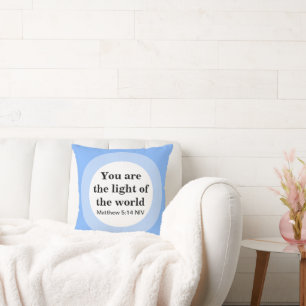 Inspirierend Du bist das Licht der Welt Blau Kissen